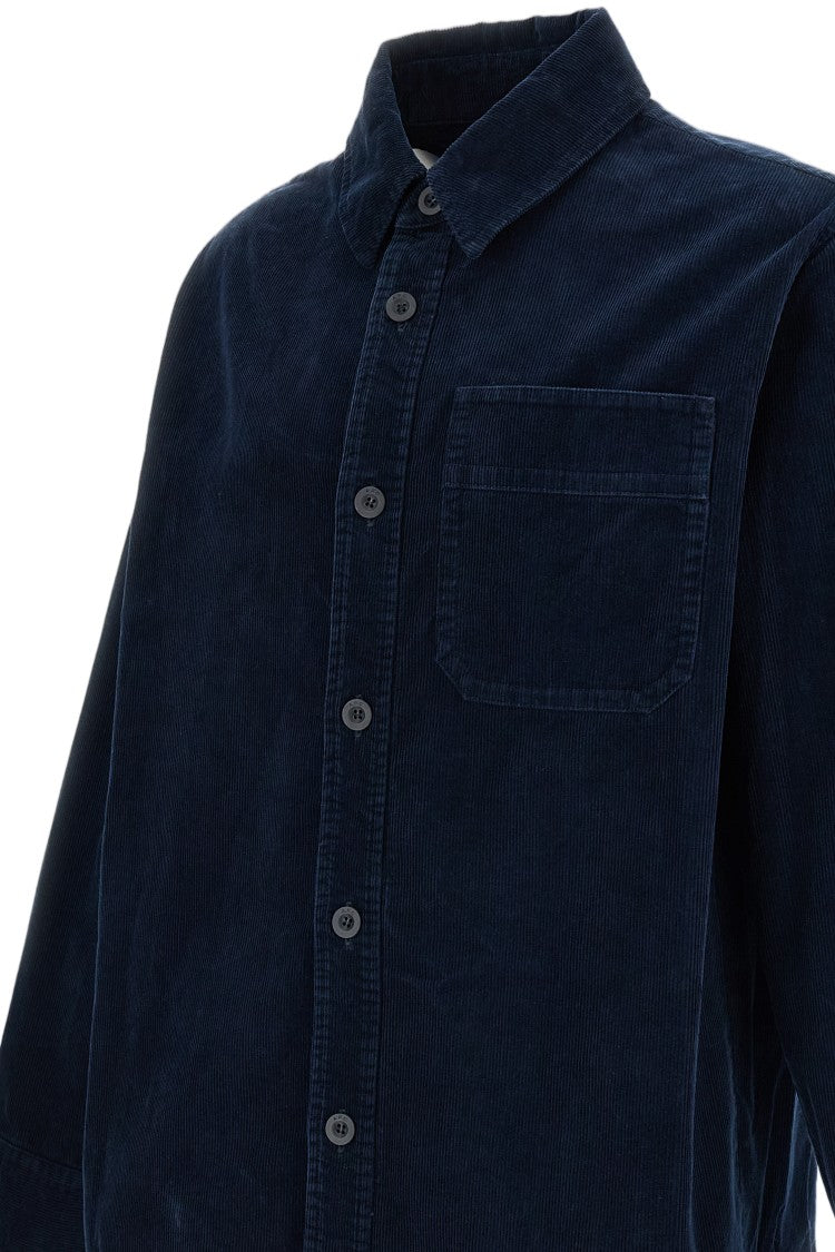 A.P.C. Blue Corduroy Cotton Overshort