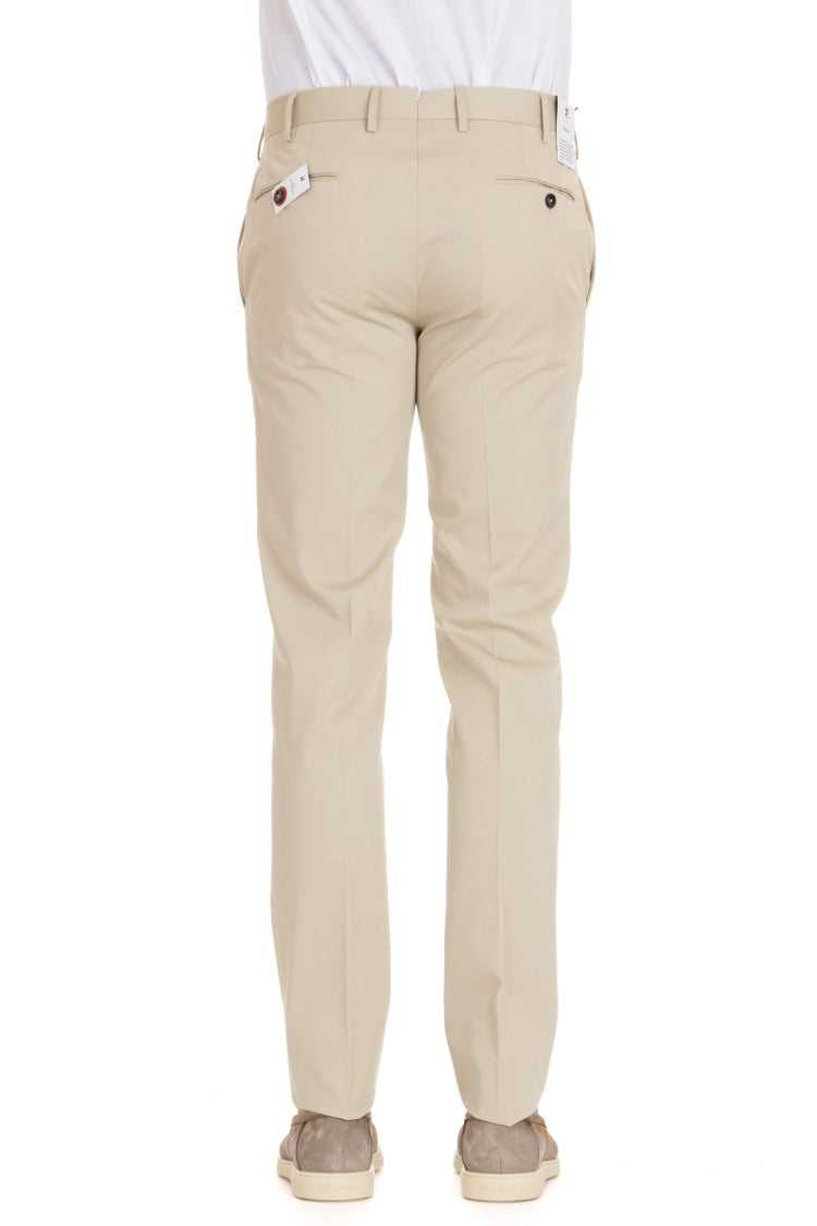 Pt Torino Super Slim Cotton-Silk Trousers