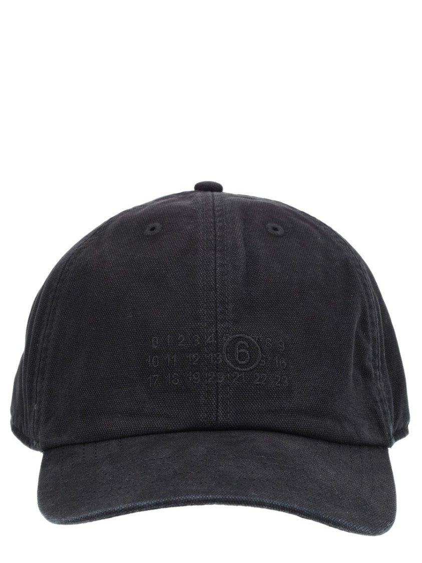 Mm6 By Maison Margiela Structured Crown Curved Brim Cotton Baseball Hat