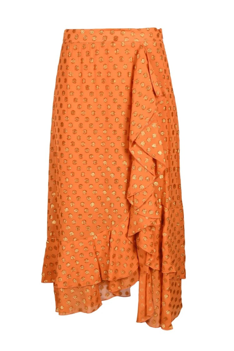 L Autre Chose Viscose Skirt - Orange