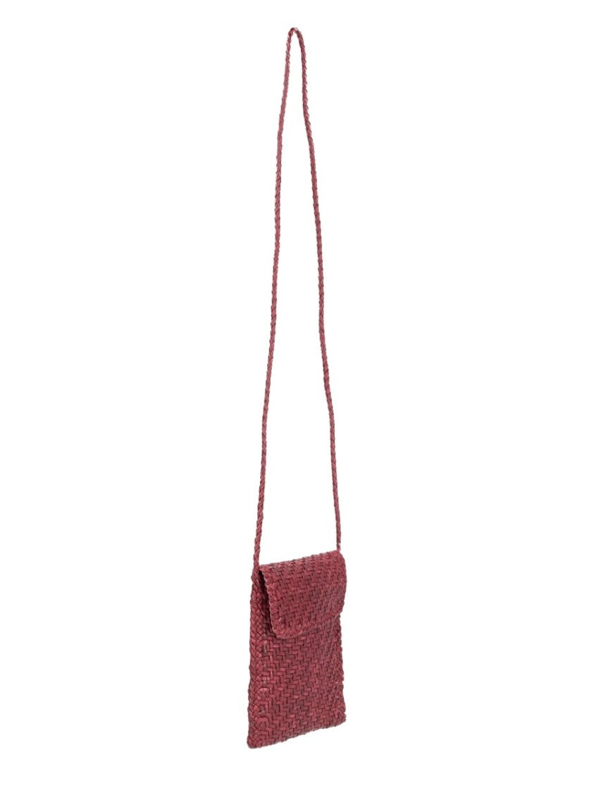 Dragon Diffusion Burgundy Textured Flap Leather Crossbody Bag