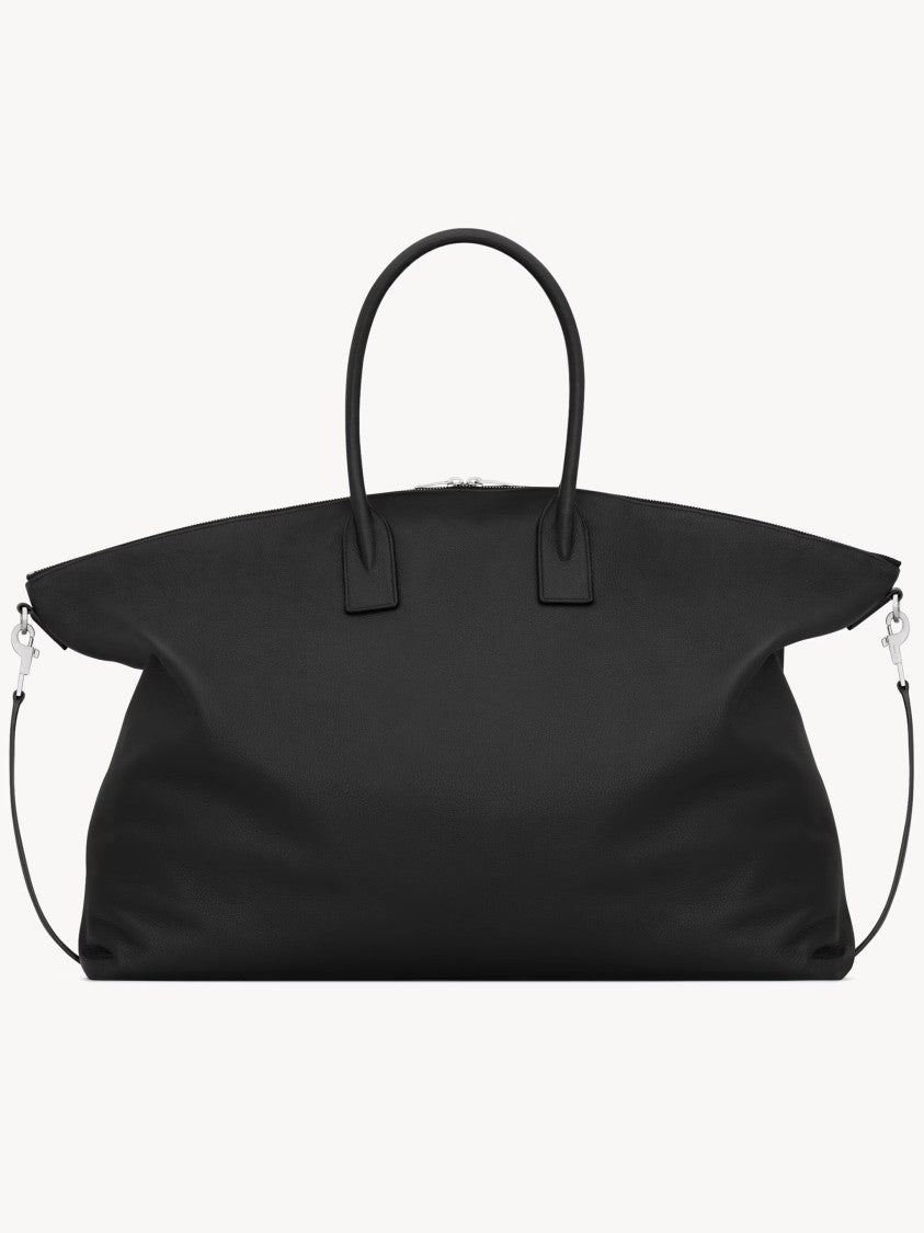 Saint Laurent Black Bowling Rectangular Leather Duffle