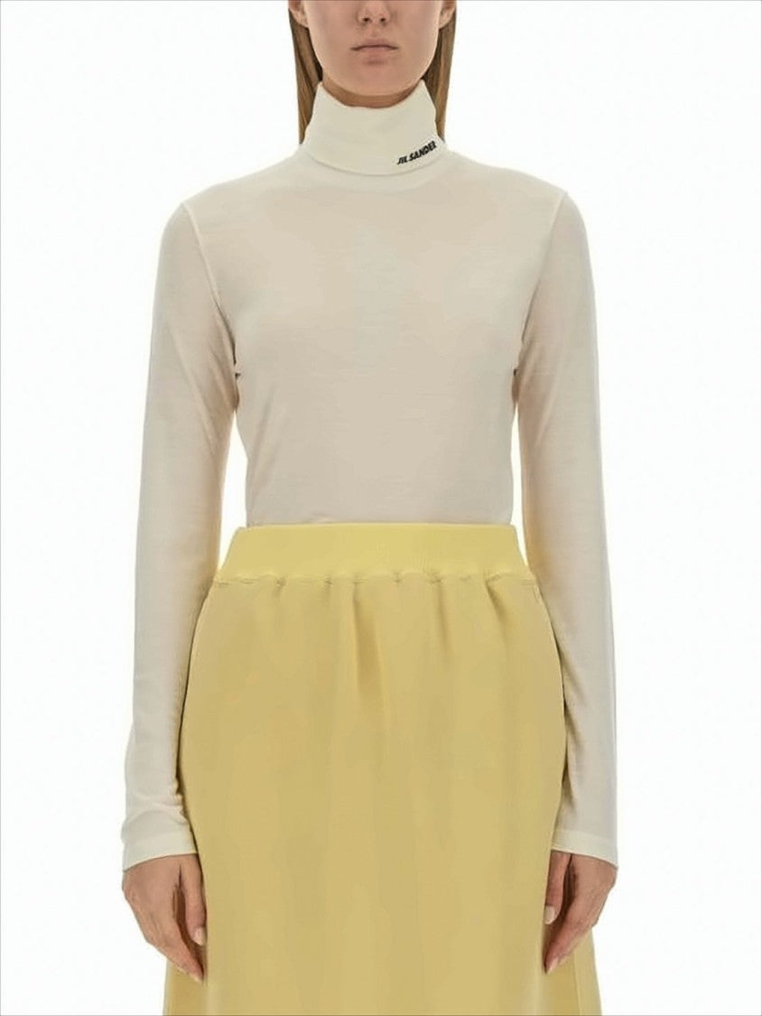 Jil Sander Fitted Turtleneck Top With High Neckline