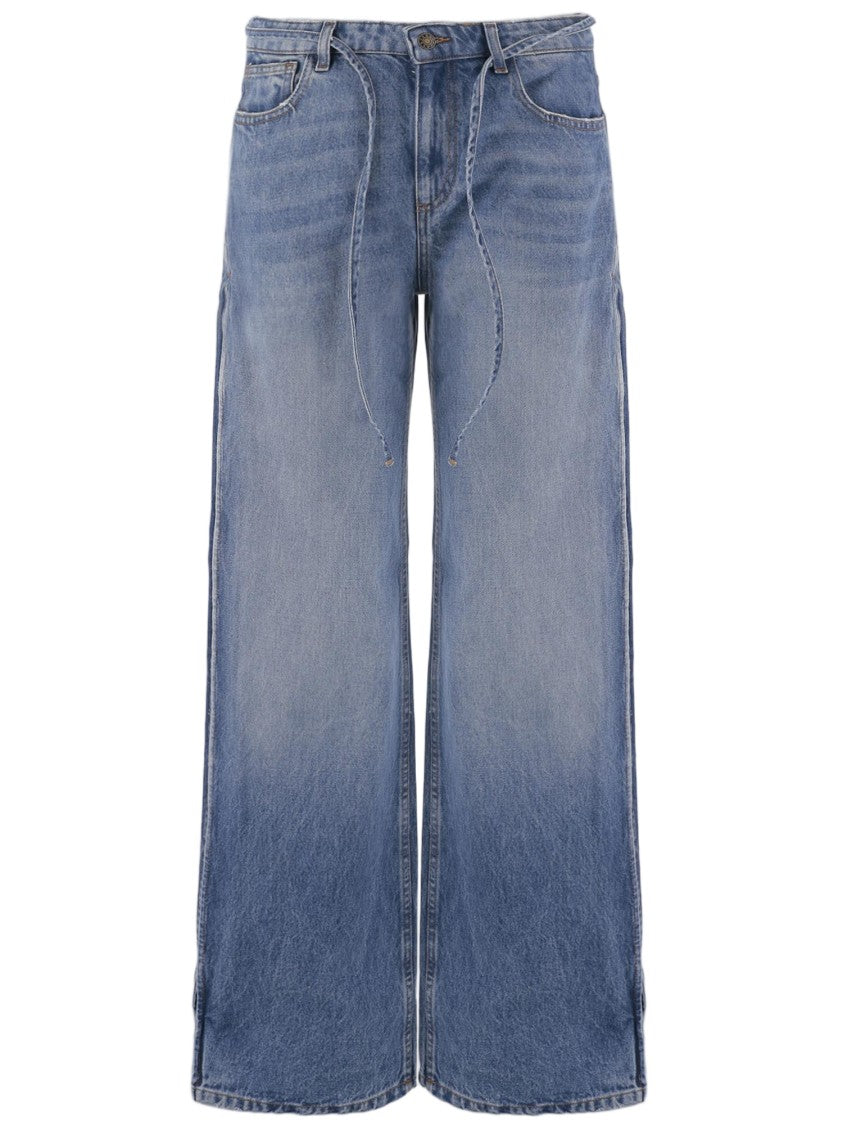 The Garment Denim Wide-Leg Drawstring Cotton Jeans