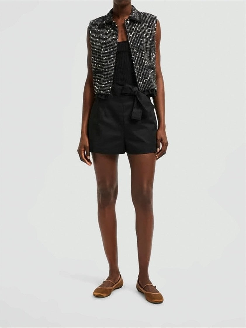 Moncler Tailored High-Waist Shorts With Bow Tie Detail