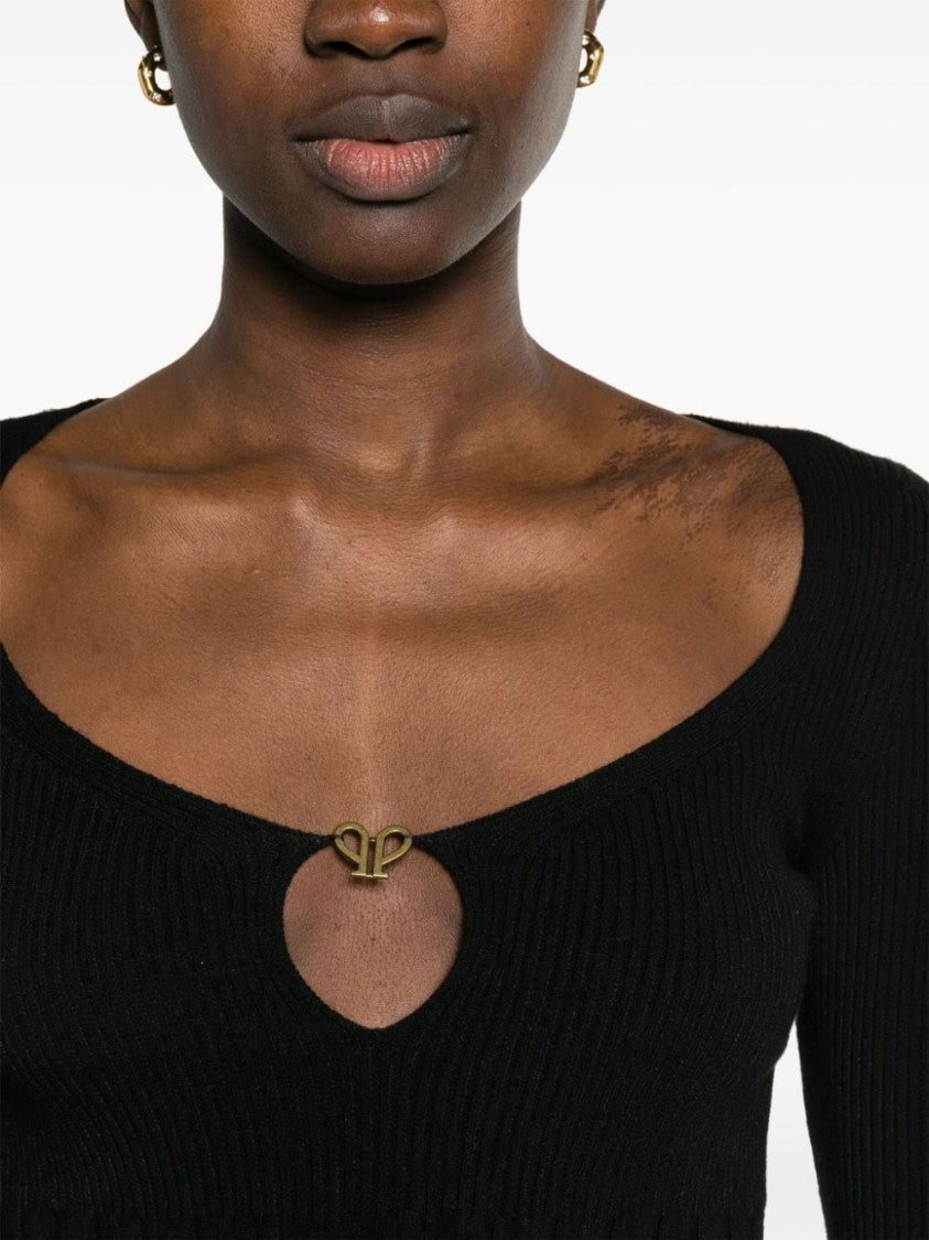 Philosophy Fitted Ribbed Peplum Sweater