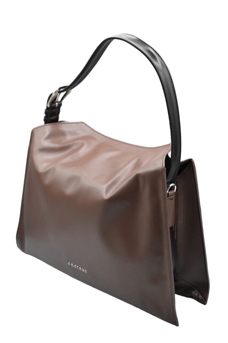 Orciani Peach Suede Leather Multi-Compartment Handbag