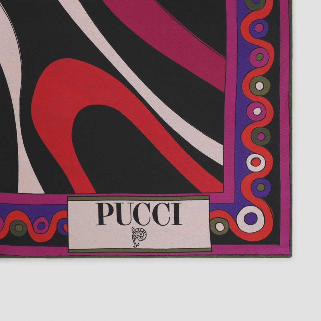 Pucci Bold Abstract Silk Scarf With Decorative Edges