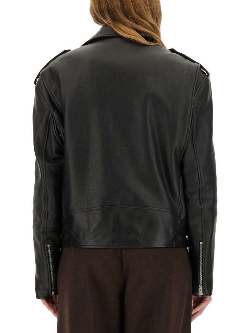 Saint Laurent Classic Biker Jacket With Asymmetrical Front Zipper