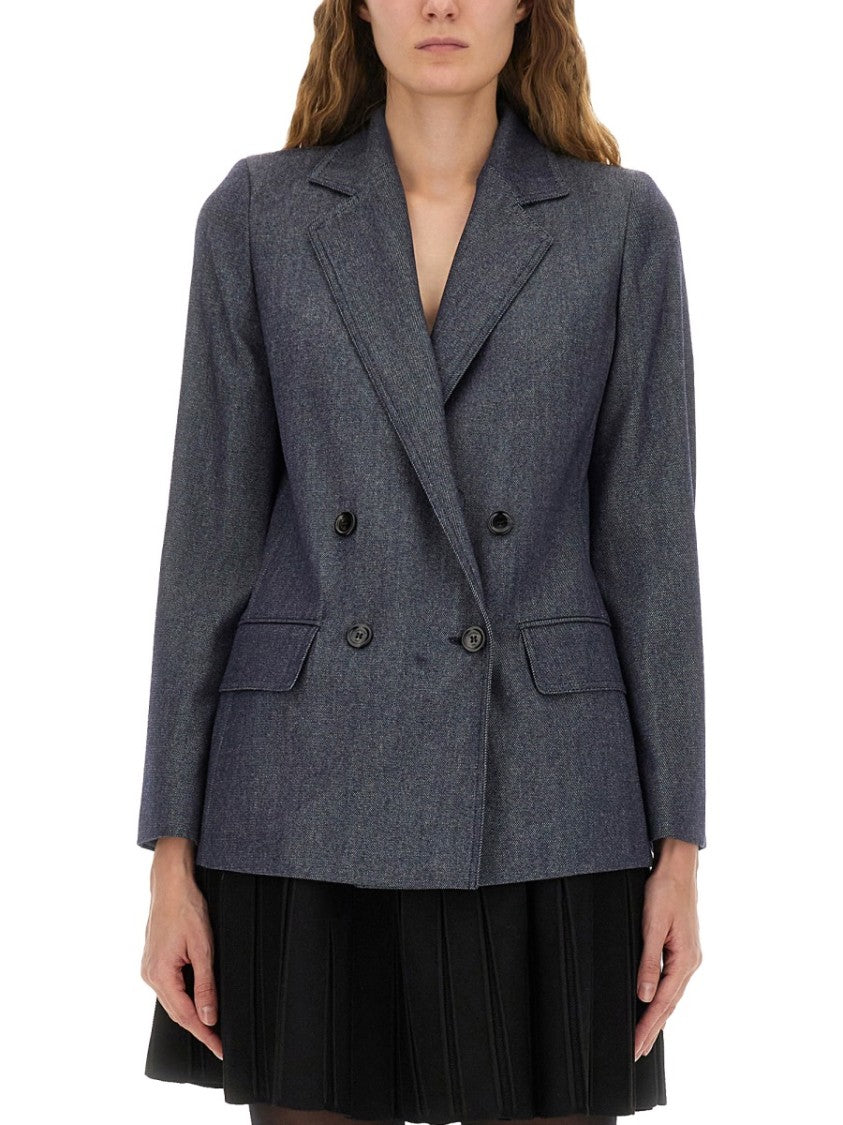 Max Mara Tailored Double-Breasted Wool Jacket With Notched Lapel