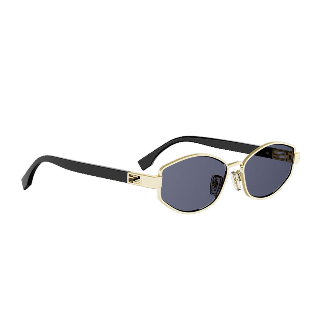 Fendi Gold Tube Fe40216u Geometric Metal Sunglasses