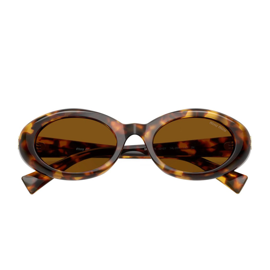 Miu Miu Havana B09s Acetate Oval Sunglasses