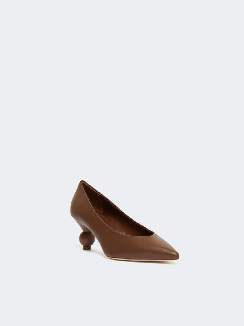 Max Mara Sculptural Low-Heel Pumps In Soft Sheepskin Leather