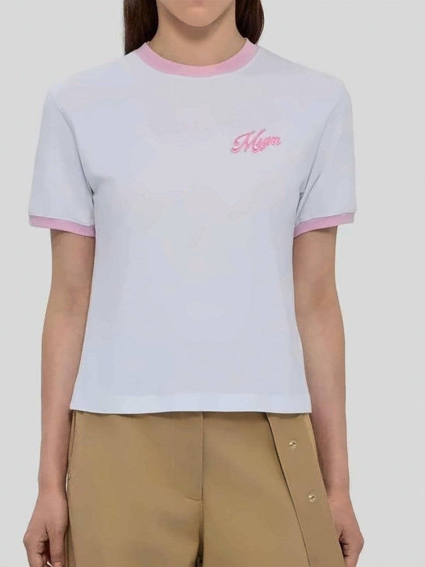 Msgm Short-Sleeved T-Shirt With Embroidered Logo
