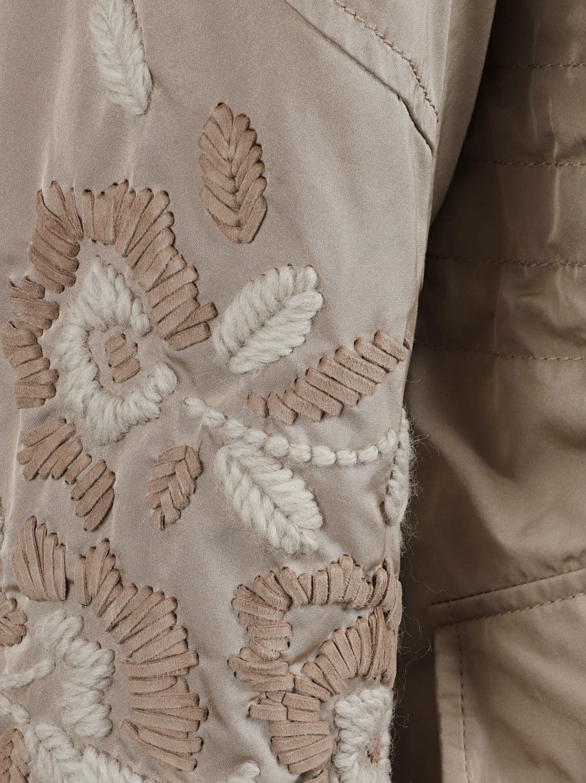 Ermanno Scervino Relaxed Fit Coat With Floral Embroidery