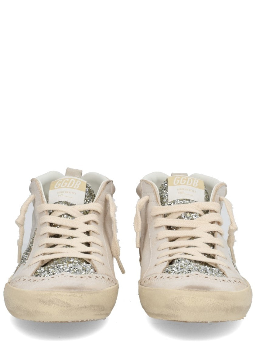 Golden Goose Mid Star Beige Leather Sneakers