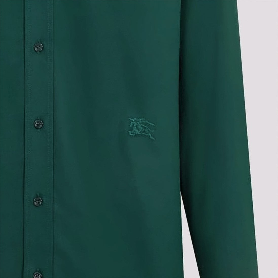 Burberry Long-Sleeve Deep Green Shirt With Button-Down Collar