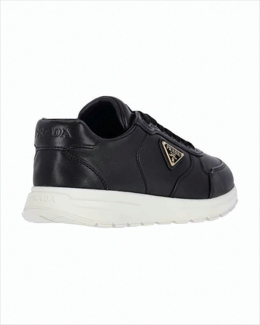 Prada Minimalist Black Nappa Leather Sneakers