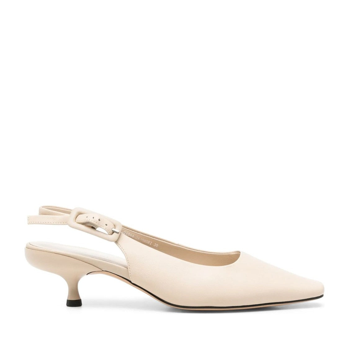 Sergio Moretti Beige Pointed Toe Part-Open Back Buckle Dress Pumps