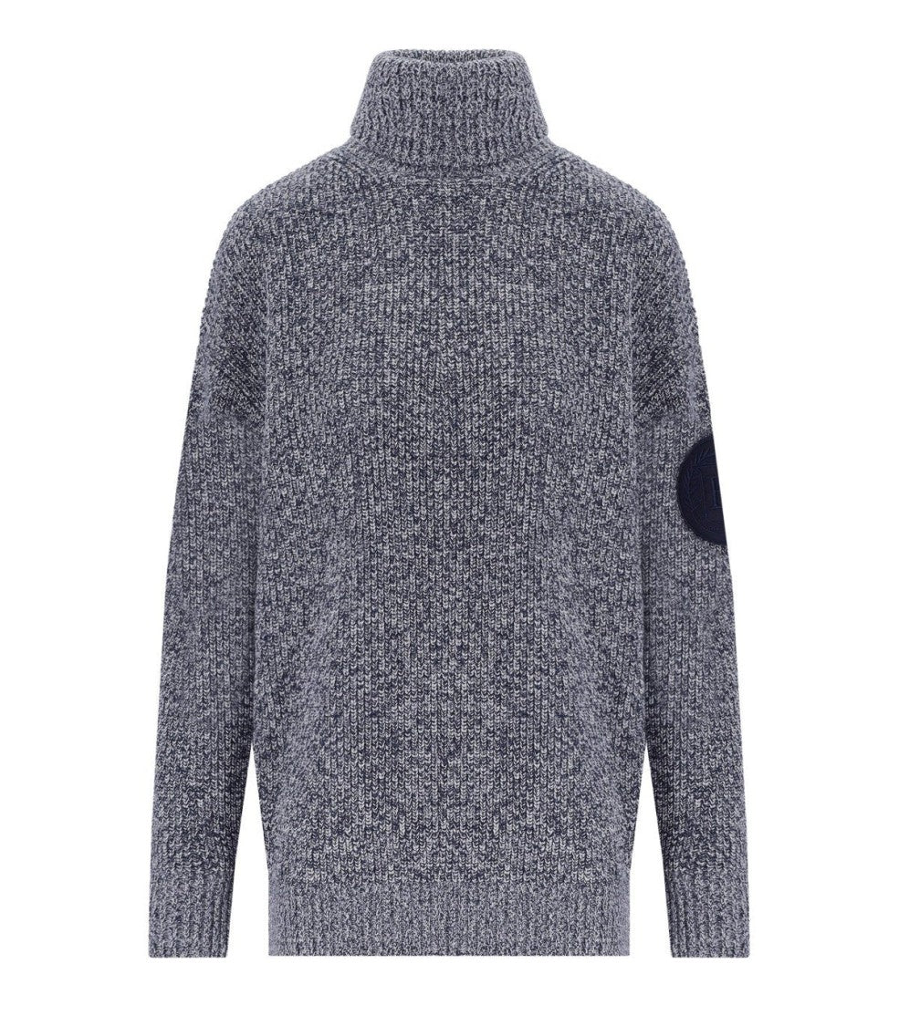 Elisabetta Franchi Navy Blue Turtleneck Sweater