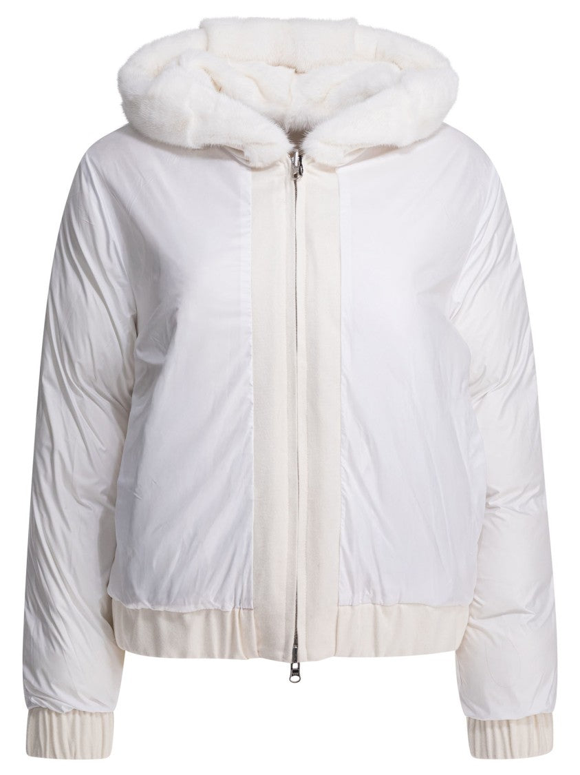 Camelia Cropped Silk And Cashmere Jacket With Plush Mink Texture