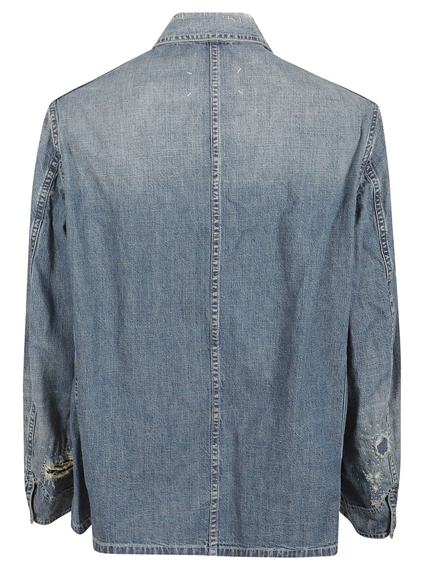 Maison Margiela Vintage-Inspired Denim Jacket With Button-Up Front