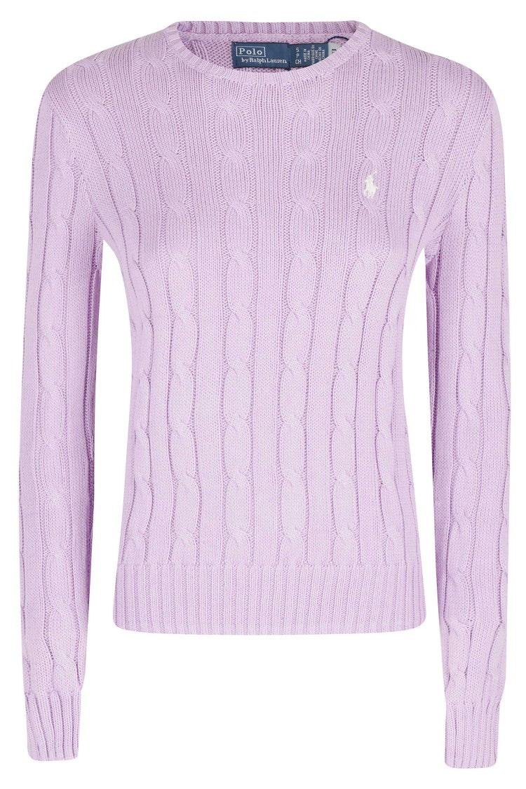 Polo Ralph Lauren Soft Lilac Cotton Round-Neck Sweater