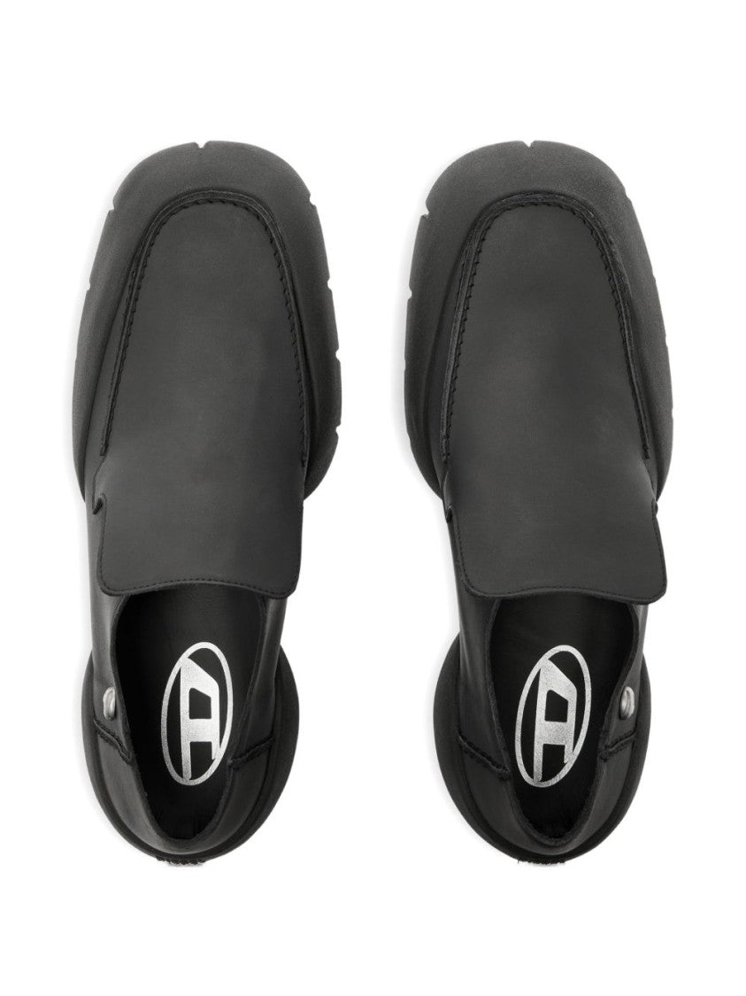 Diesel Black Minimalist Almond Toe Flat Shoes