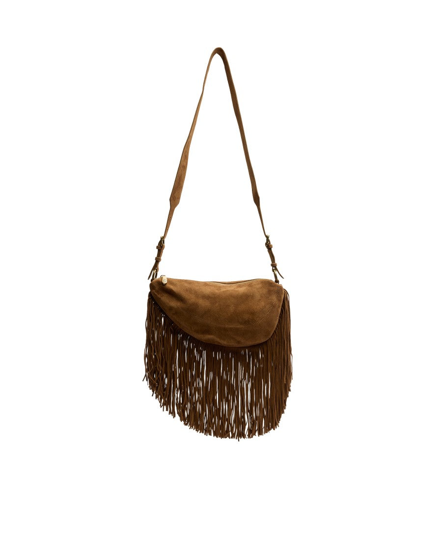 Ash Mink Astrid Fringes Suede Fringed Shoulder Bag