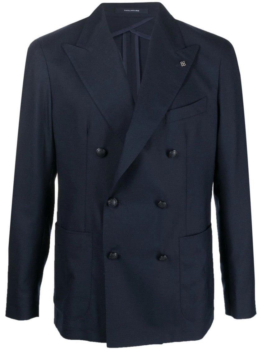 Tagliatore Double-Breasted Tailored Cashmere Blazer
