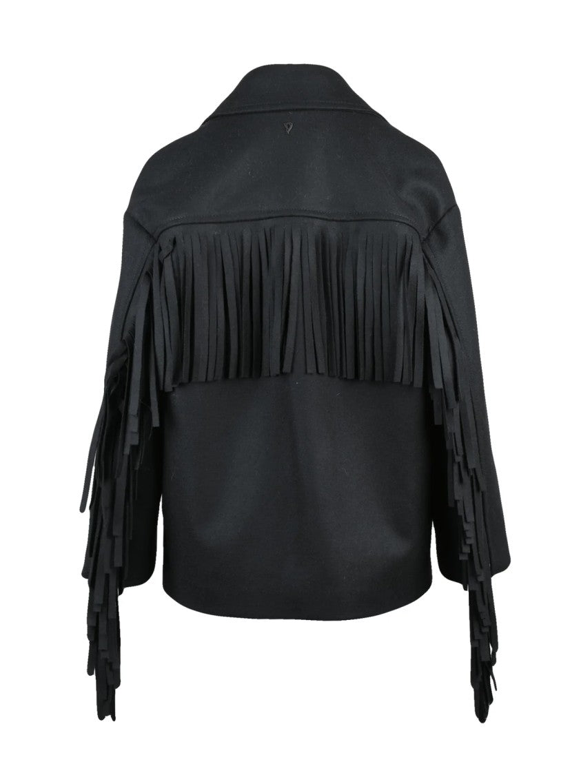 Dondup Black Virgin Wool-Blend Peacoat