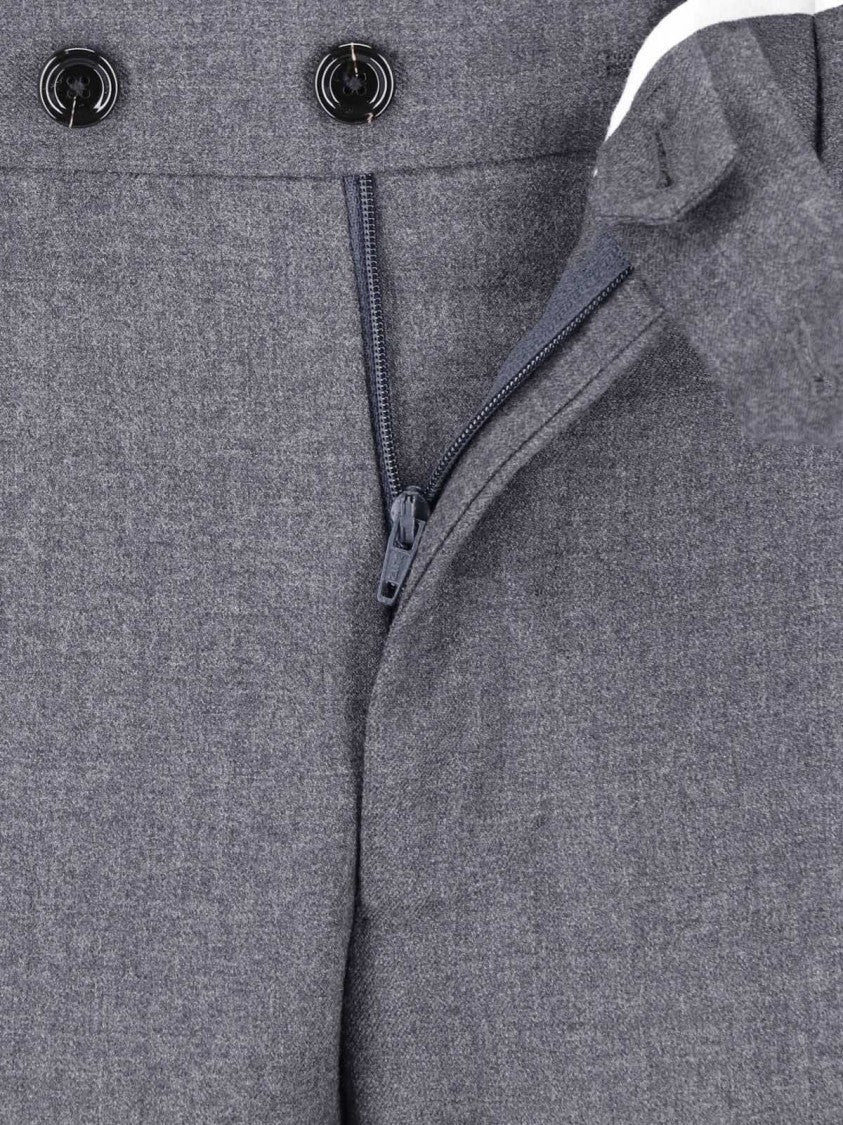 Lardini Grey Double-Breasted Virgin Wool Suit