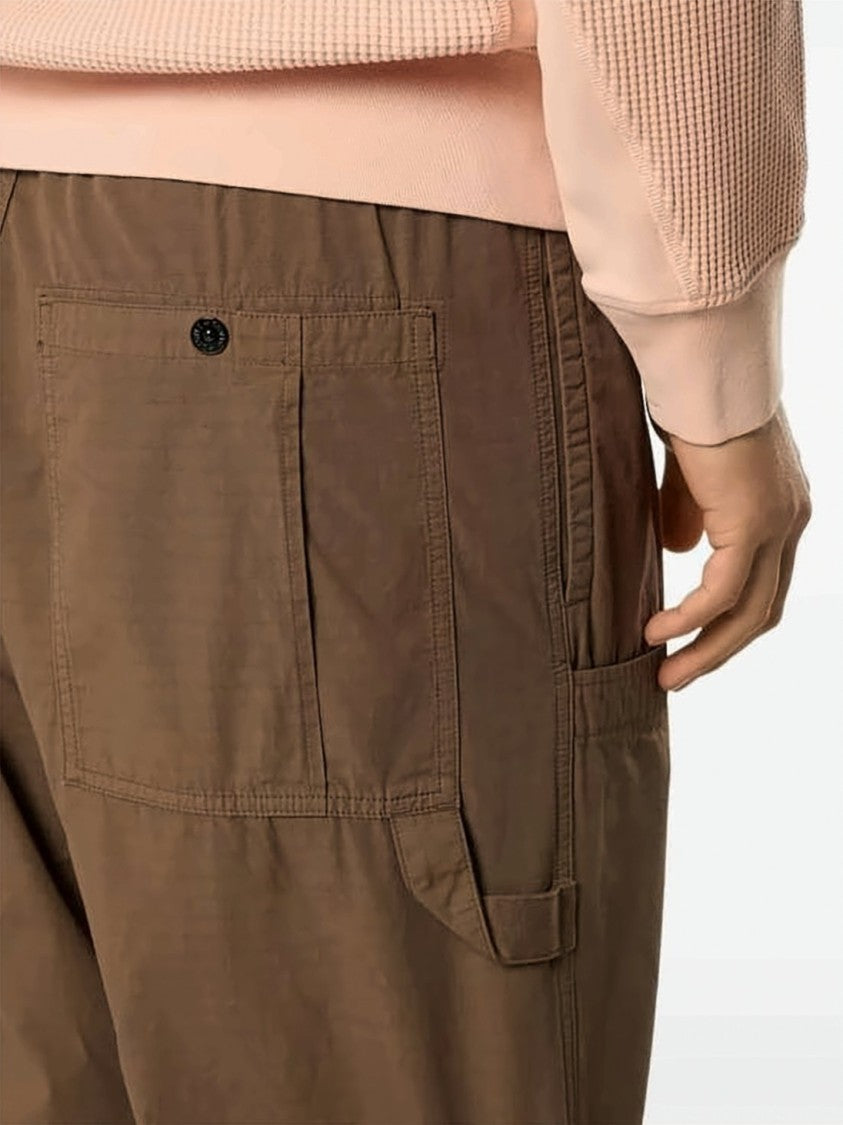 Stone Island Straight Brown Pants With Utility Pockets