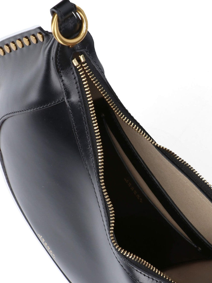 Isabel Marant Crescent-Shape Black Leather Shoulder Bag