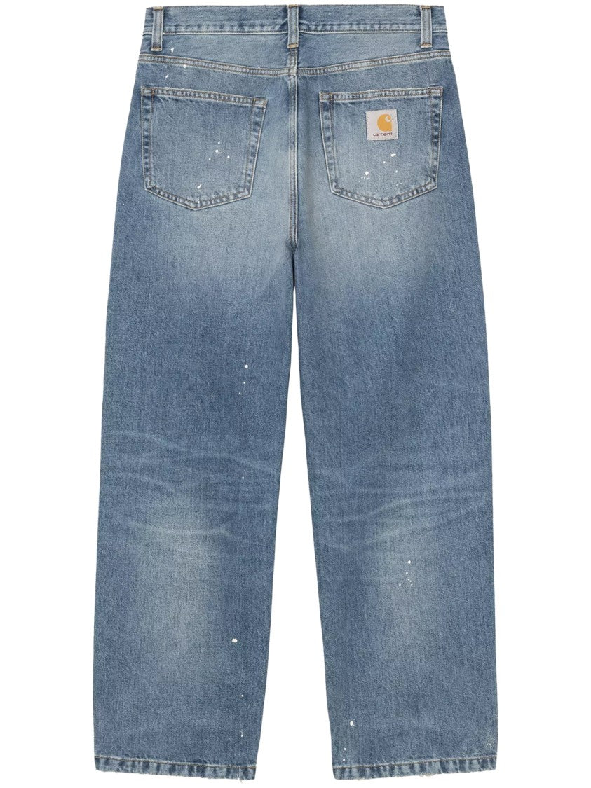 Carhartt Wip Relaxed Wide-Leg Denim Trousers With Distressed Accents