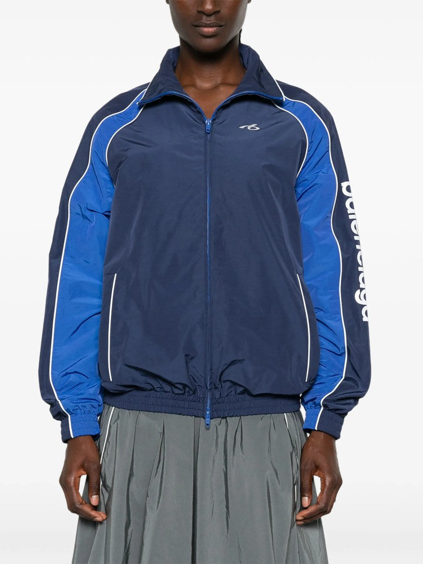 Balenciaga Cocoon Track Jacket With High Collar And Contrasting Panels