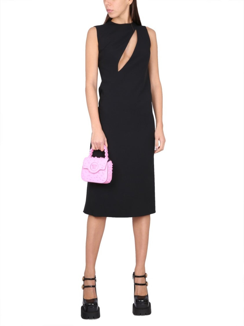 Versace Sleeveless Midi Dress With Cutouts