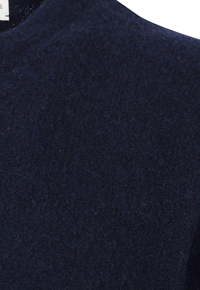 Ballantyne Crewneck Wool Sweater With Ribbed Details And Diamond Signature