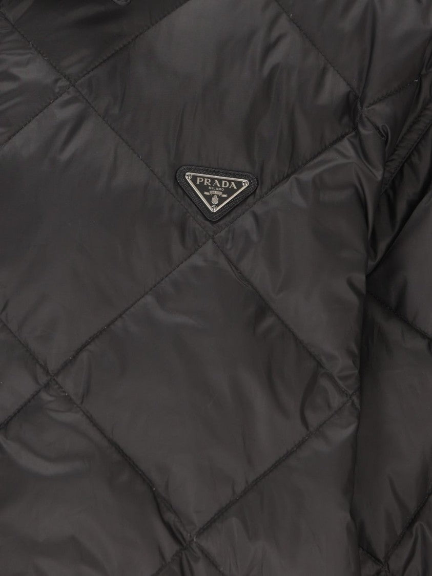 Prada Black Quilted Casual Diamond Stitching Jacket