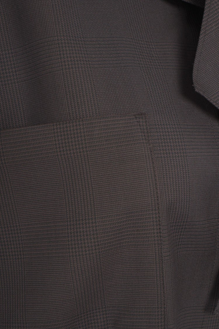 Viktoria Chan Oversized Top With Bow Detail And Checkered Texture