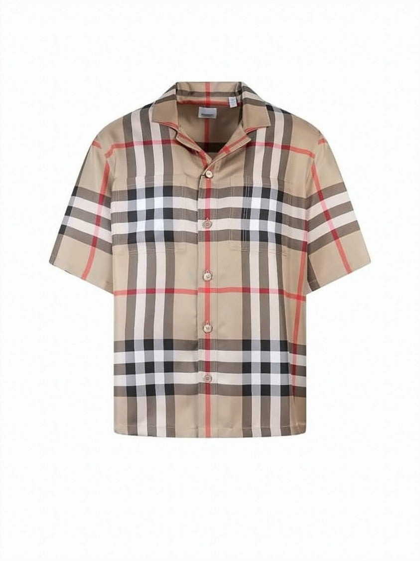 Burberry Vintage Check Silk Short-Sleeved Shirt