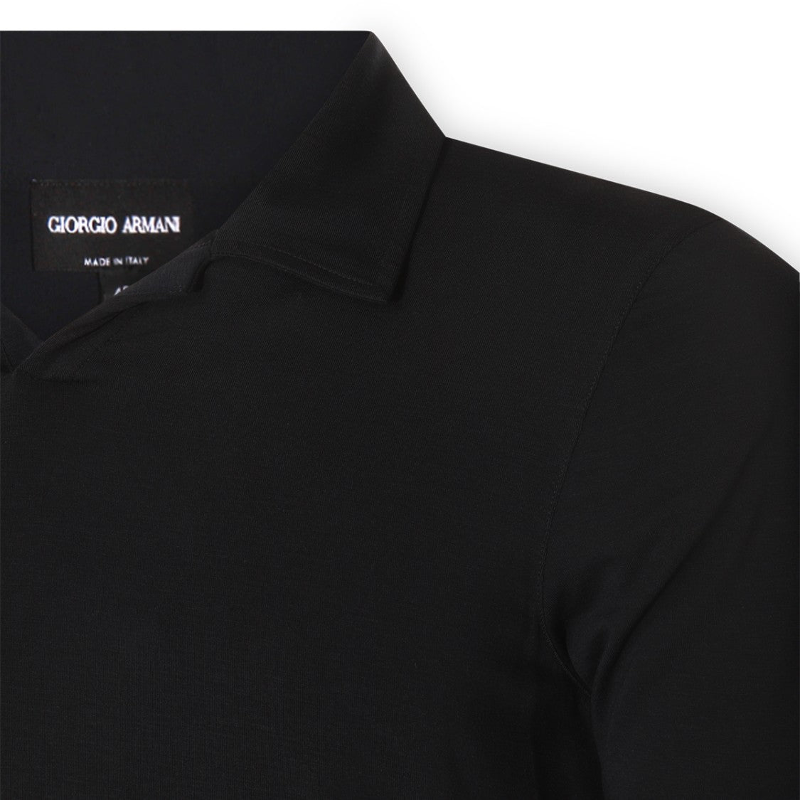 Giorgio Armani Polished Black Polo Shirt With Classic Collar