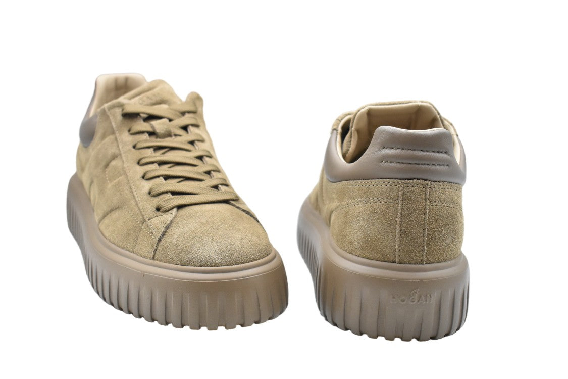Hogan Beige Suede Memory Foam Padded Sneakers