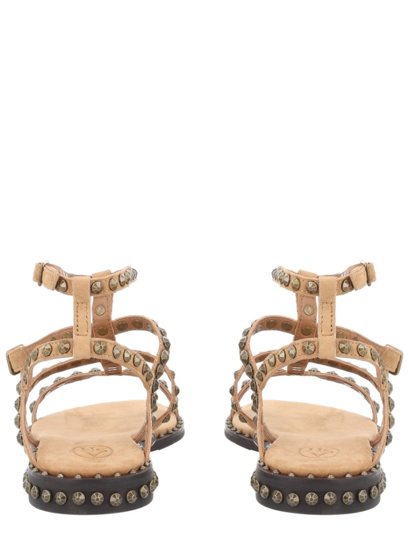 Ash Precious Leather Strappy Studded Sandals
