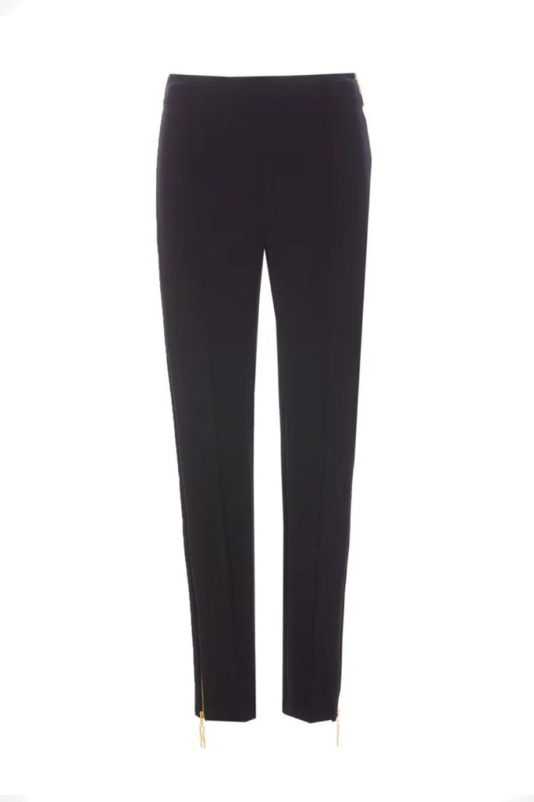 Elisabetta Franchi Tailored Trousers With Gold Zipper Accents