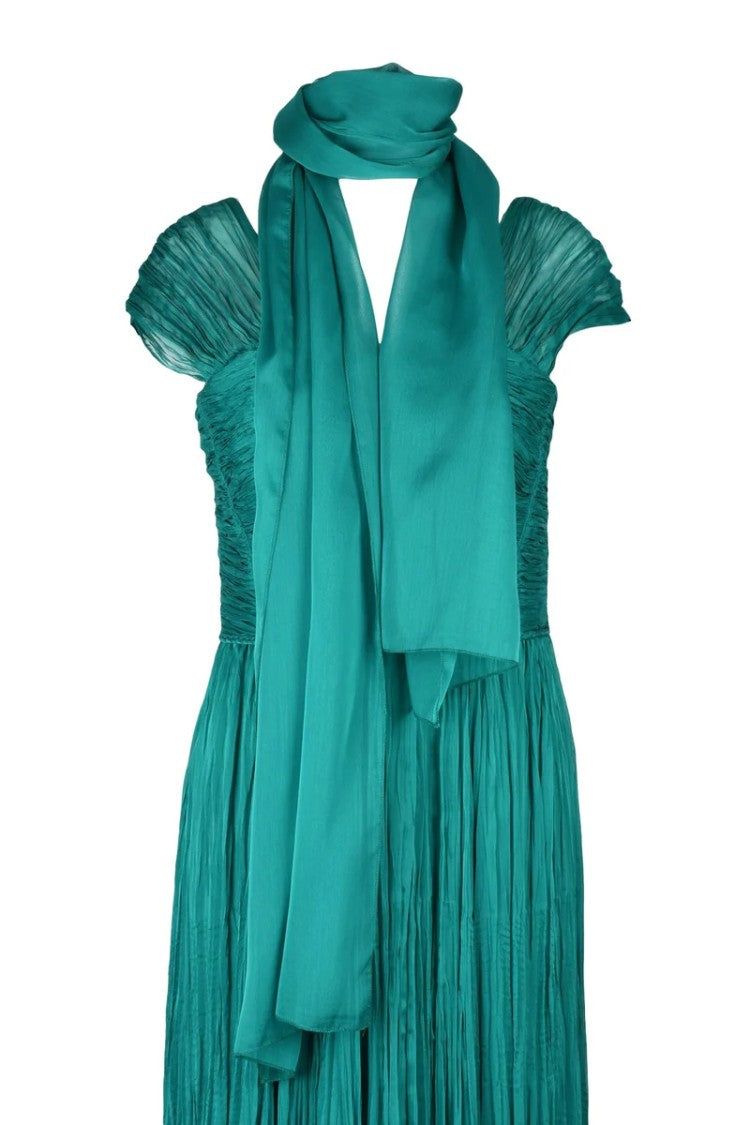 4 Meta Pleated Maxi Dress - Green