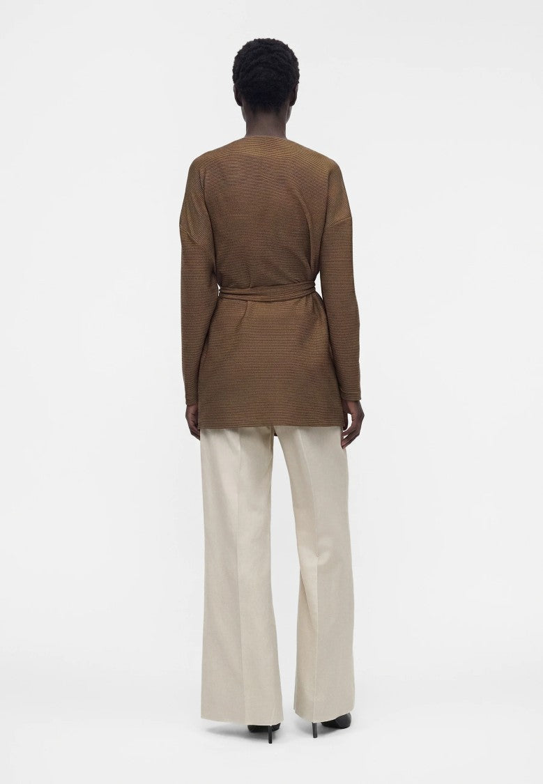 Max Mara Ribbed Knit Jacket With Tailored Silhouette And Belt