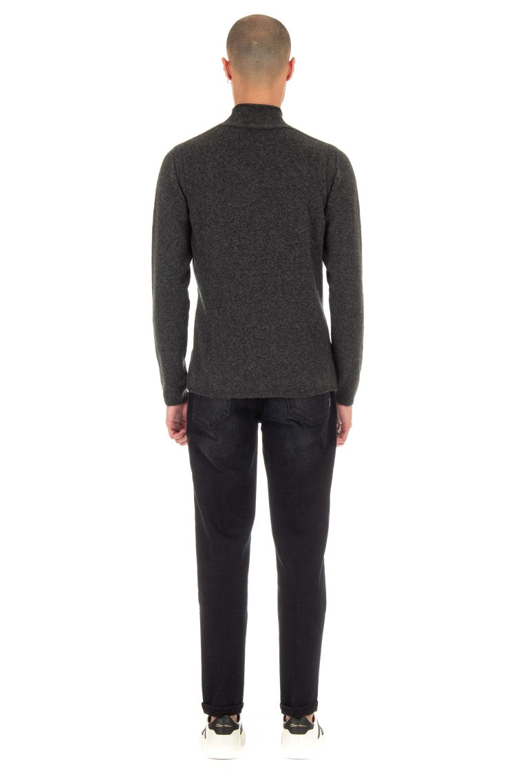 Roberto Collina Camel Wool Mock Neck Sweater