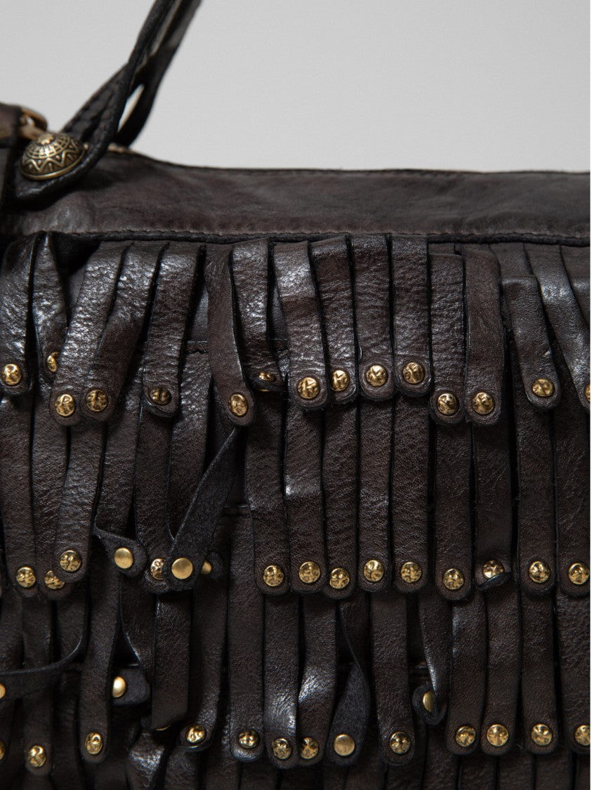 Campomaggi Layered Leather Shoulder Bag With Brass Accents