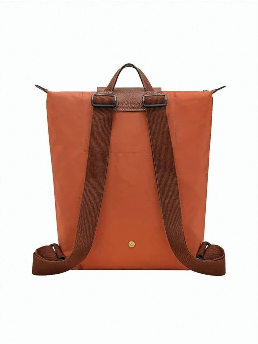 Longchamp Structured Rectangular Orange Backpack
